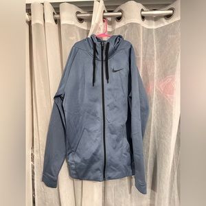 blue nike dry fit zip jacket with hood